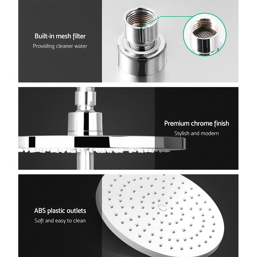 9 Rain Shower Head Set Handheld Round High Pressure Twins Tap Chome