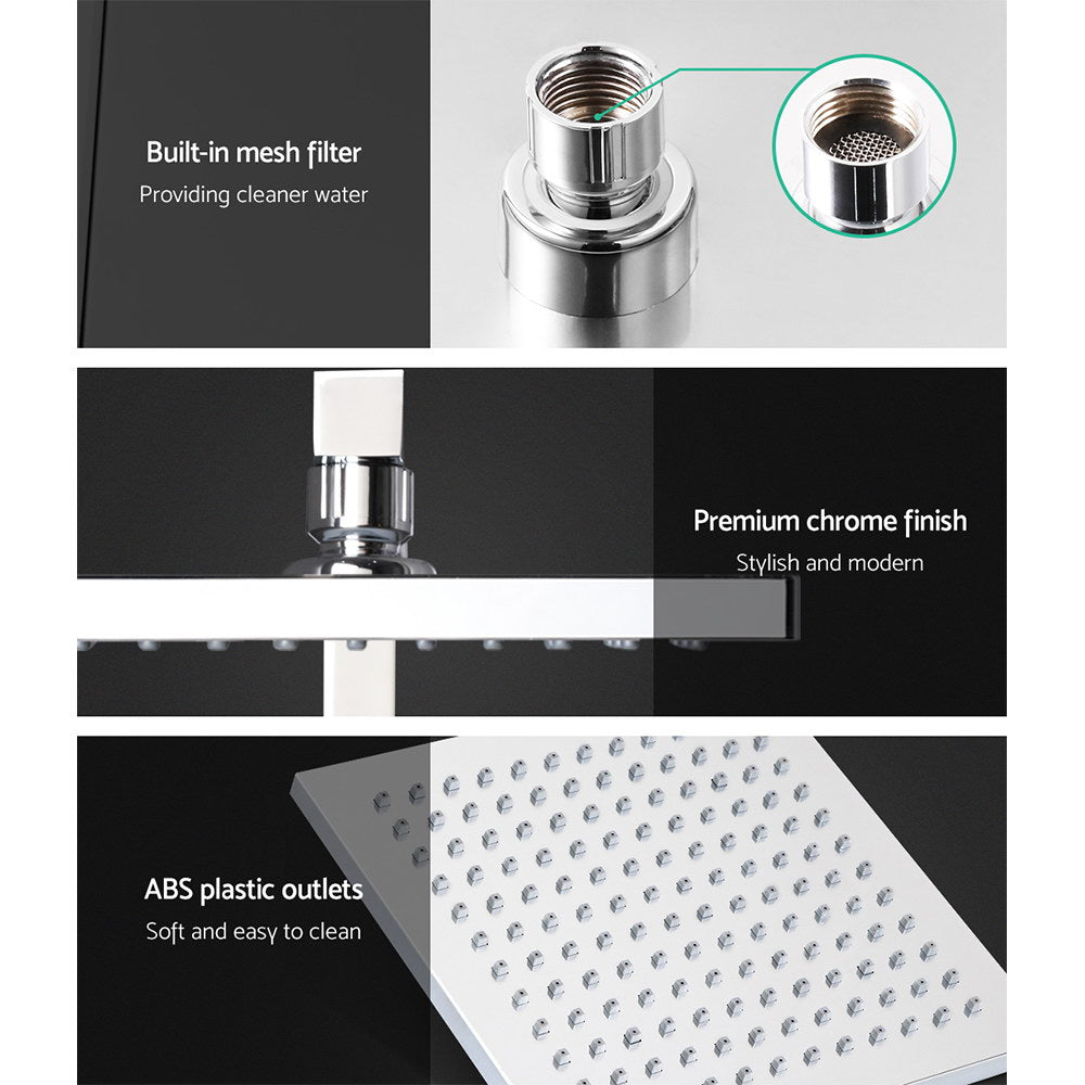 8 Rain Shower Head Set Handheld Square High Pressure Chrome