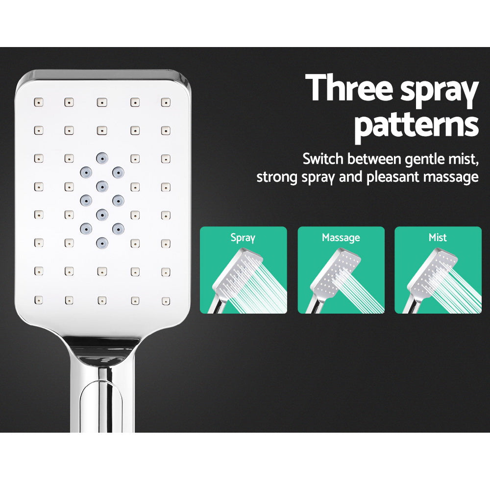 8 Rain Shower Head Set Handheld Square High Pressure Chrome