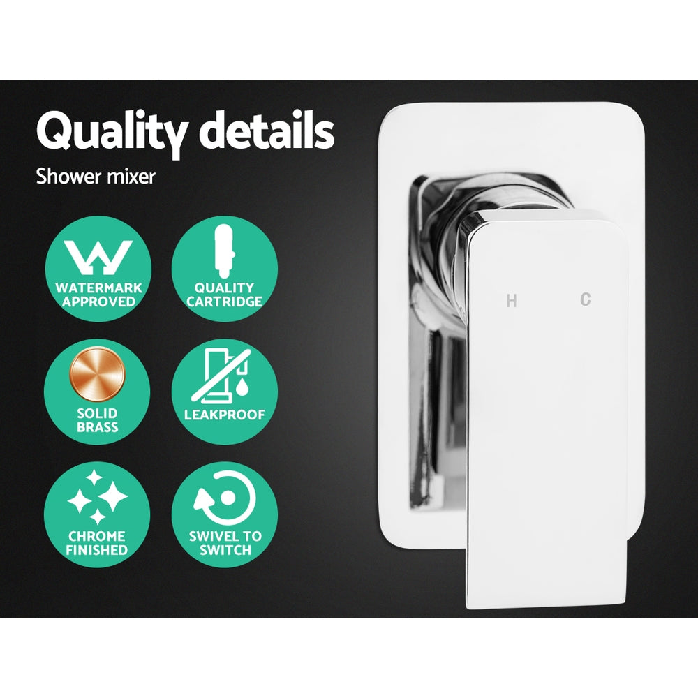 8 Rain Shower Head Set Handheld Square High Pressure Mixer Tap Chrome