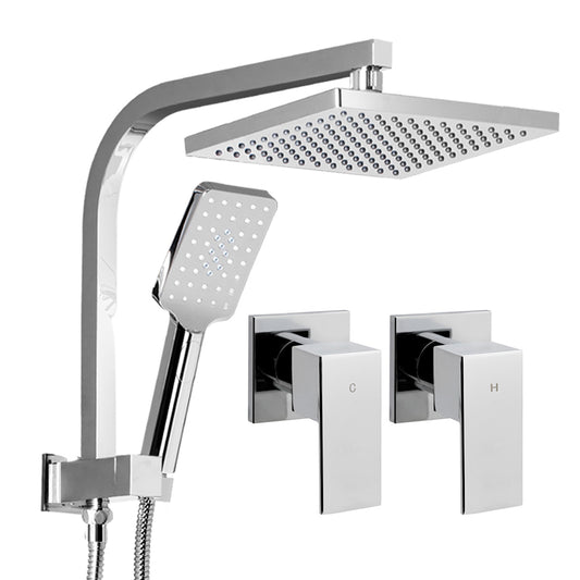 Cefito 8'' Rain Shower Head Set Handheld Square High Pressure wins Tap闁跨喓鏄hrome