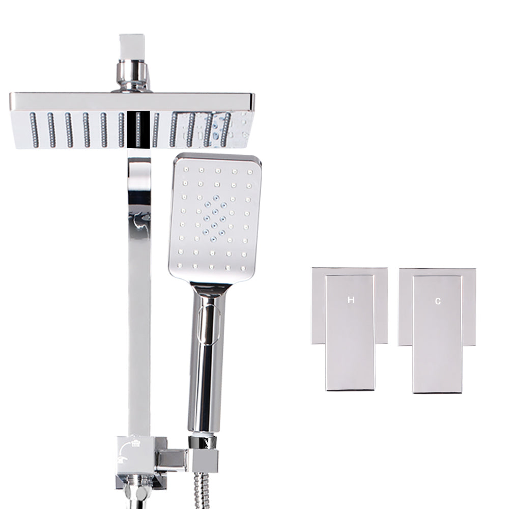 8 Rain Shower Head Set Handheld Square High Pressure wins Tap闁跨喓鏄hrome