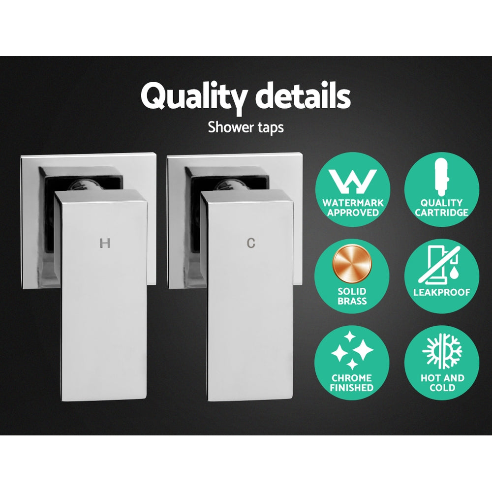 8 Rain Shower Head Set Handheld Square High Pressure wins Tap闁跨喓鏄hrome