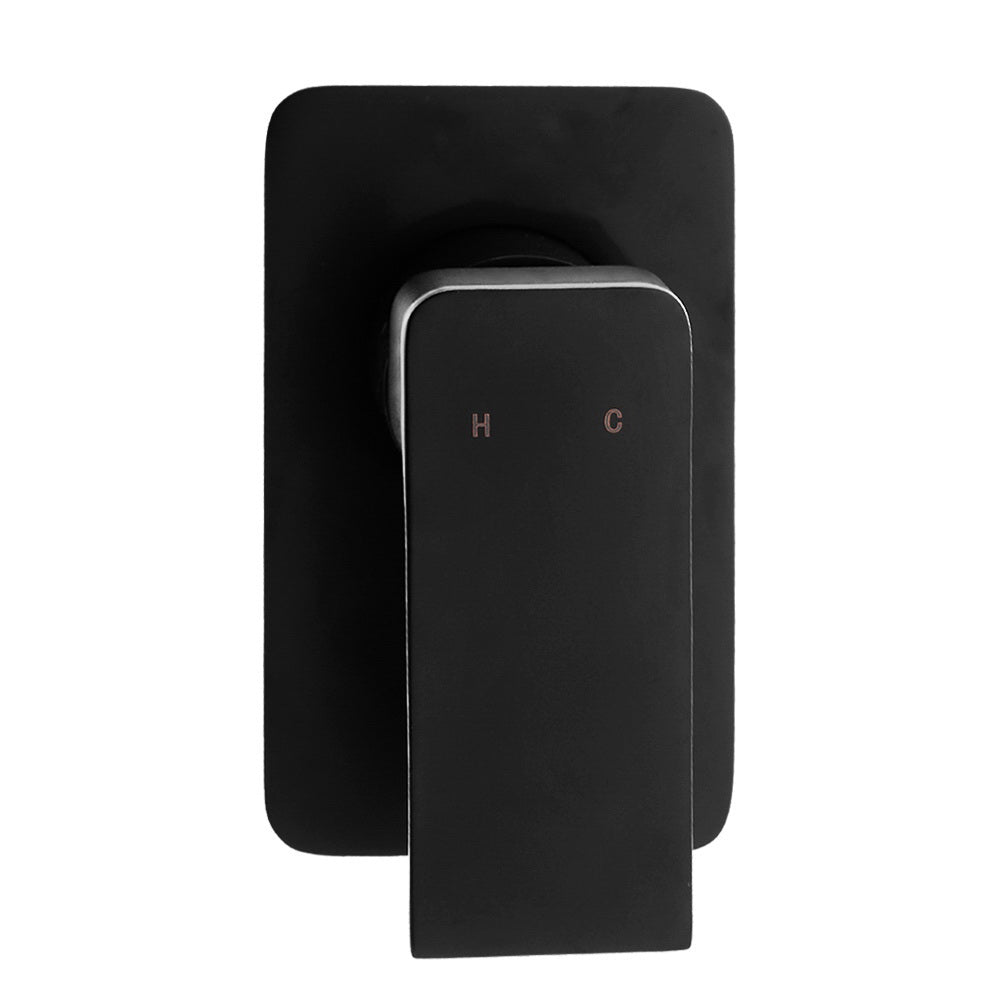 8 Rain Shower Head Wall Arm Square High Pressure Mixer Tap Black