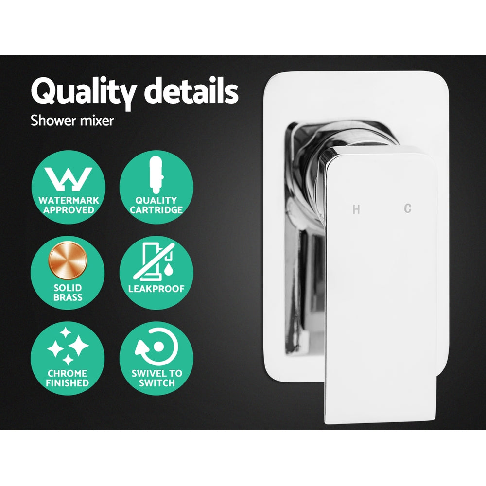 8 Rain Shower Head Wall Arm Square High Pressure Mixer Tap Chrome