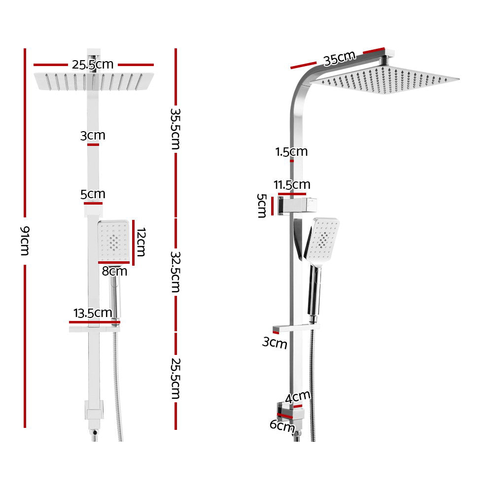 10 Rain Shower Head Set Handheld Square High Pressure Chrome