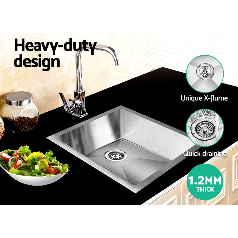 Kitchen Sink 45X39CM Stainless Steel Basin Single Bowl Silver