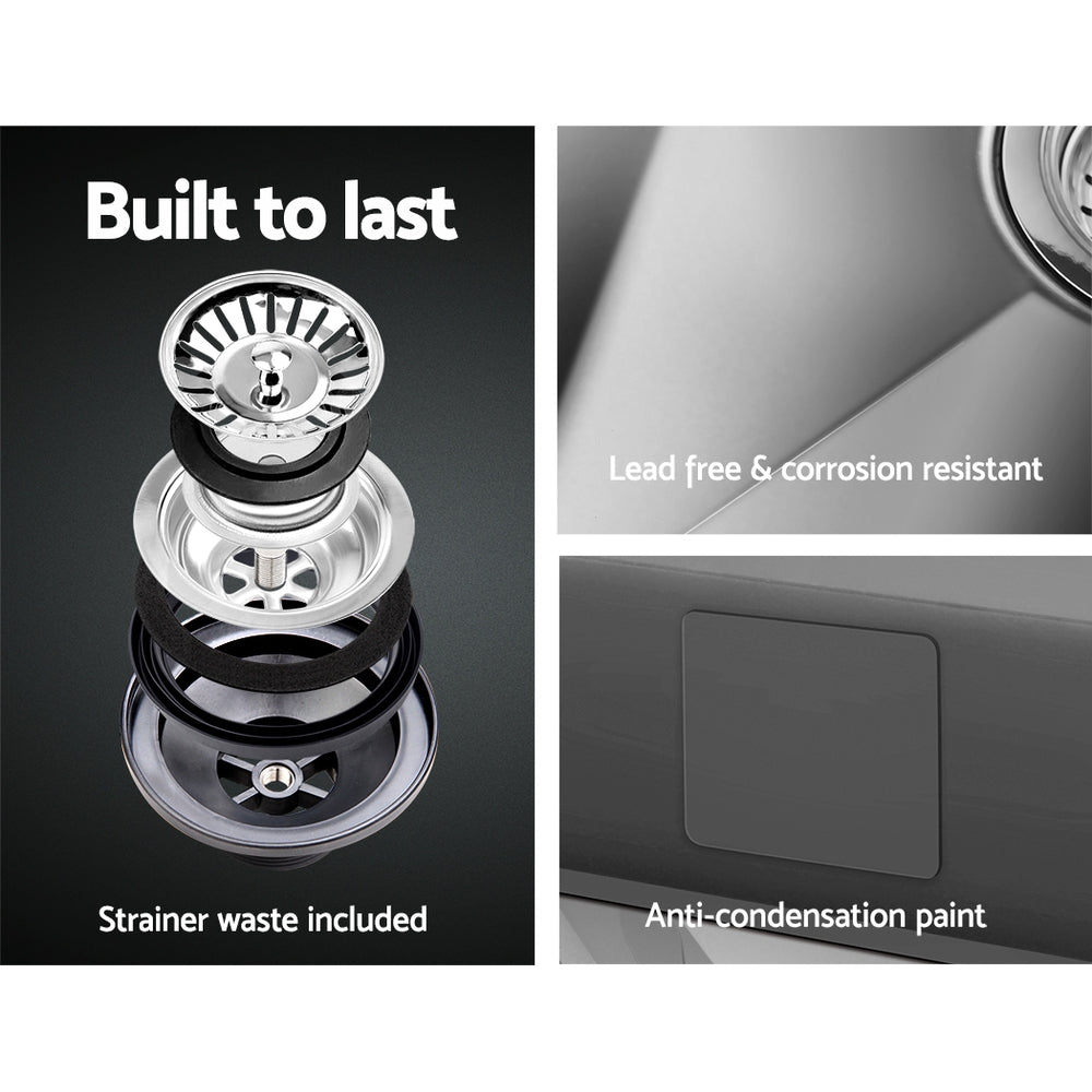 Kitchen Sink 51X45CM Stainless Steel Basin Single Bowl Silver