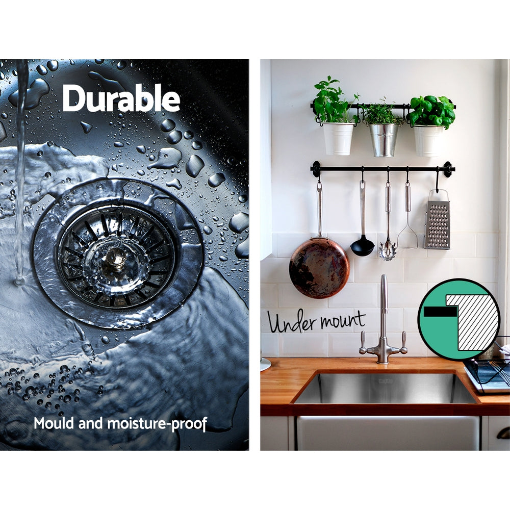 Kitchen Sink 51X45CM Stainless Steel Basin Single Bowl Silver