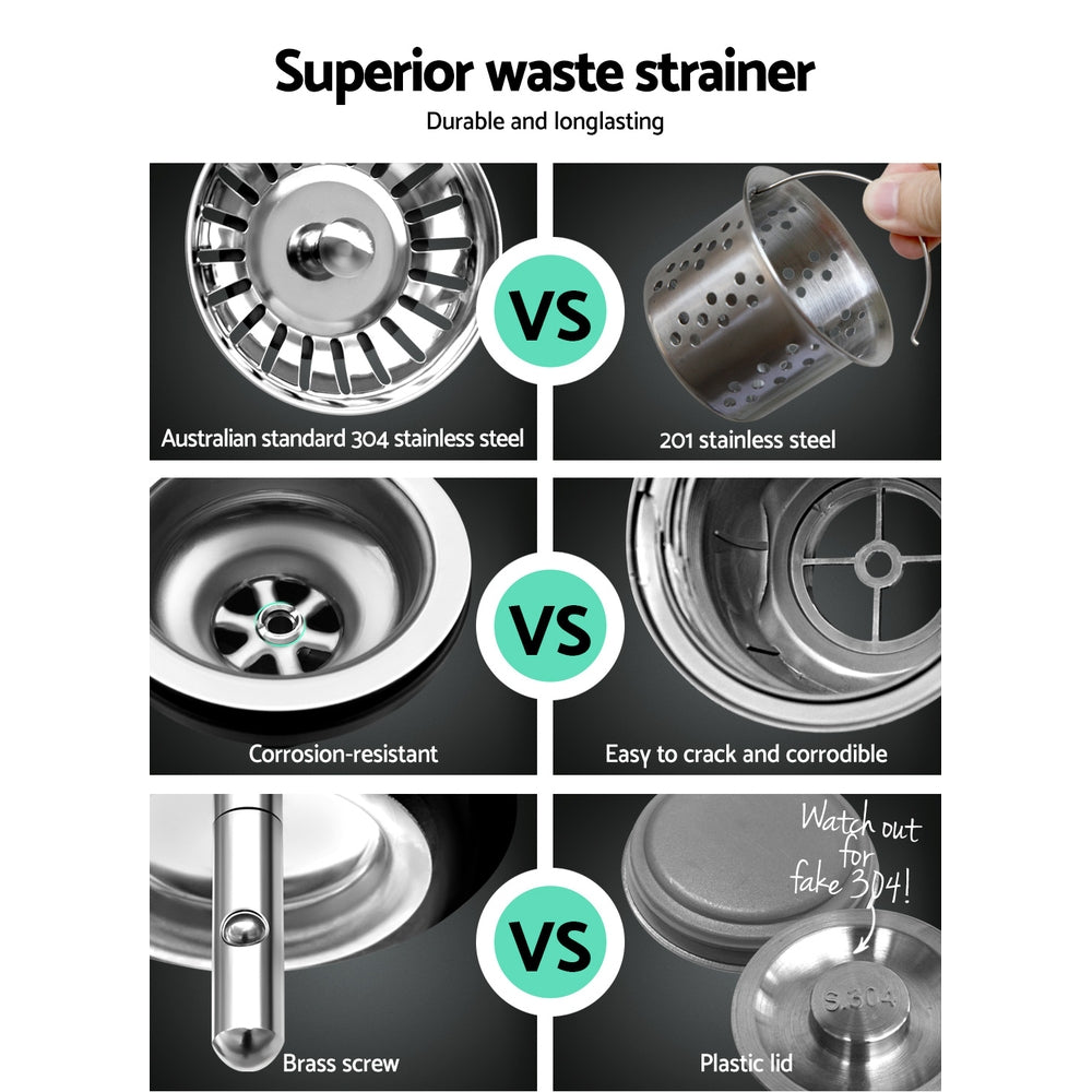 Kitchen Sink 53X50CM Stainless Steel Basin Single Bowl Silver