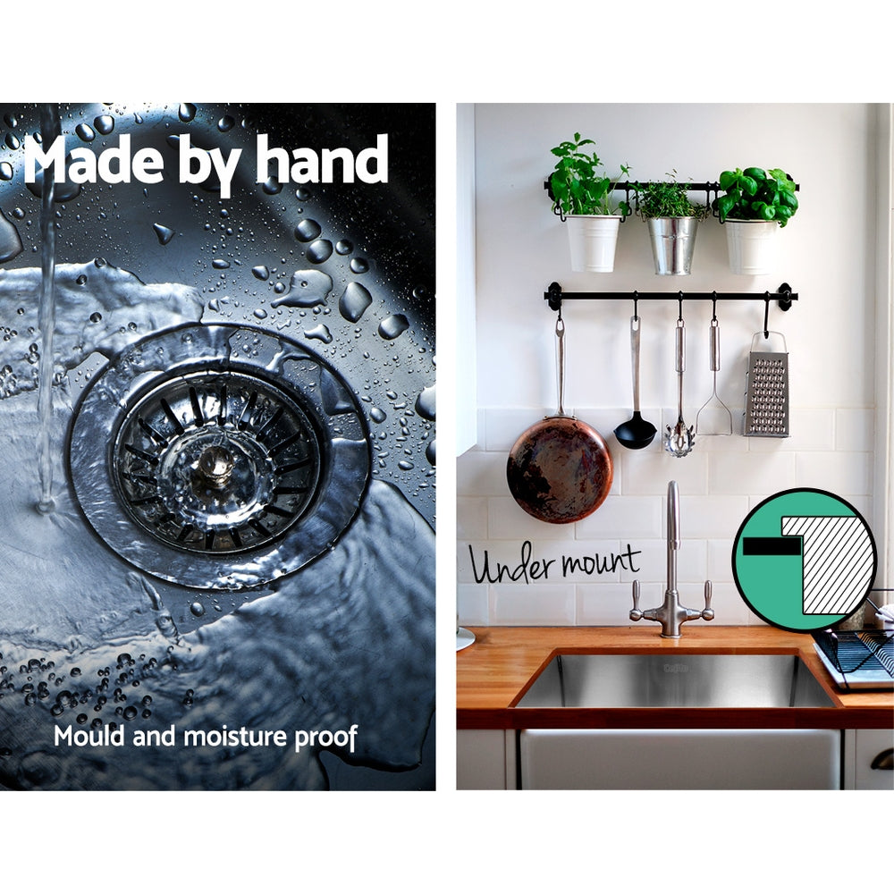 Kitchen Sink 53X50CM Stainless Steel Basin Single Bowl Silver