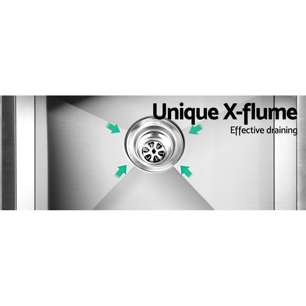 Kitchen Sink 53X50CM Stainless Steel Basin Single Bowl Silver