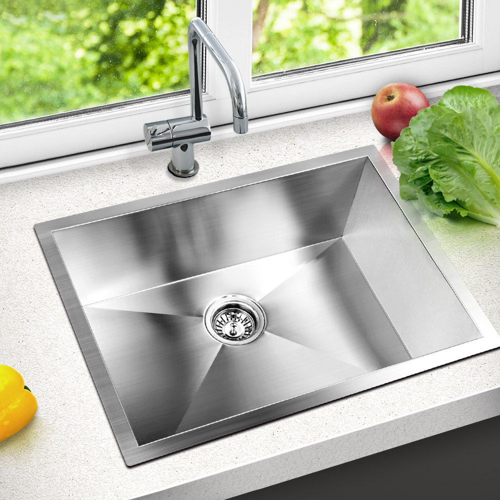 Kitchen Sink 60X45CM Stainless Steel Basin Single Bowl Silver