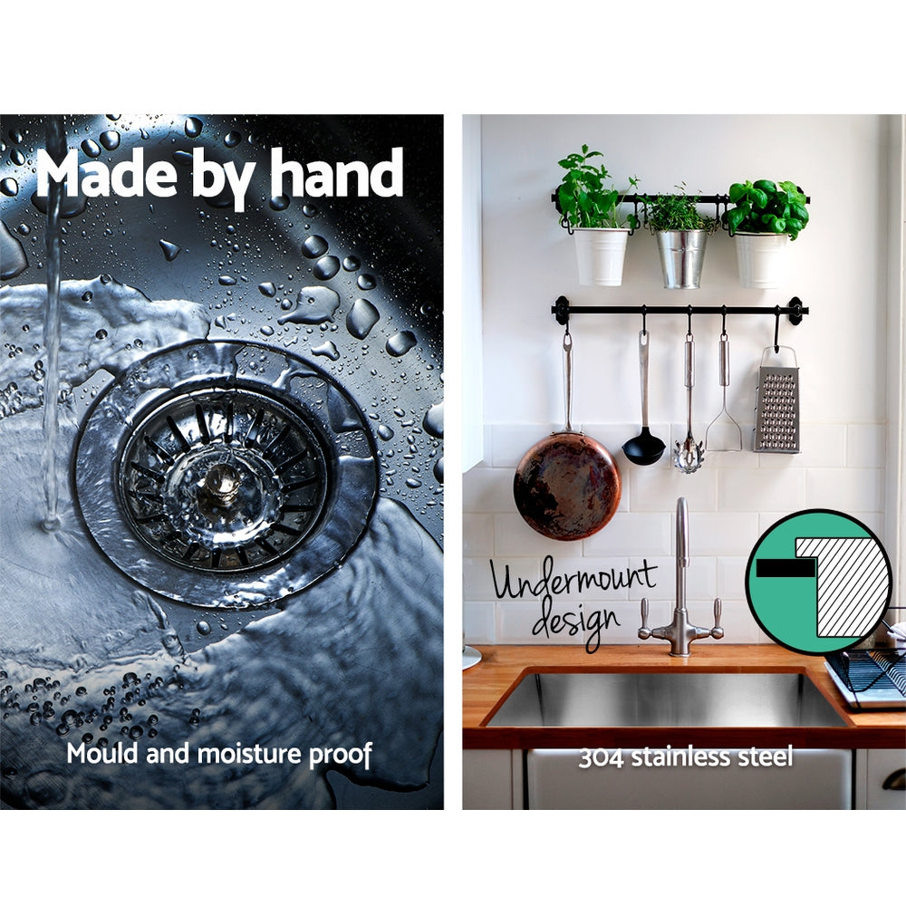 Kitchen Sink 70X45CM Stainless Steel Basin Single Bowl Silver