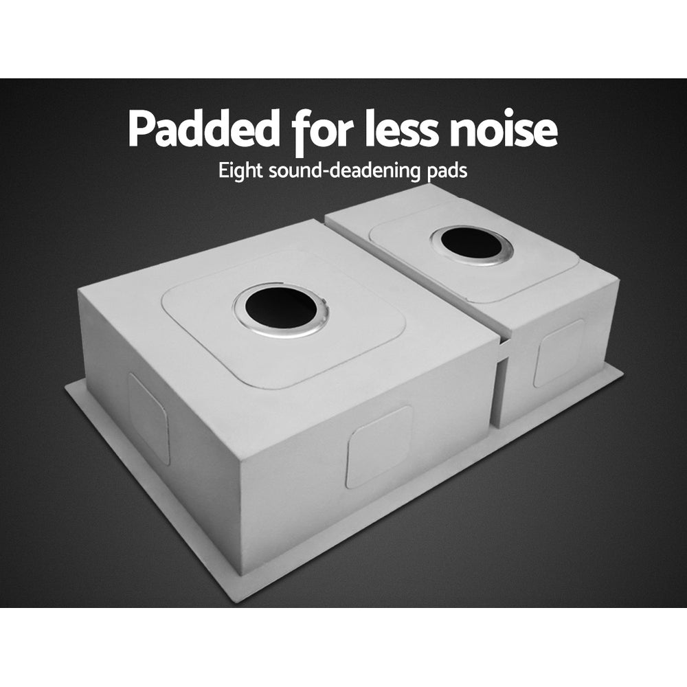 Kitchen Sink 71X45CM Stainless Steel Basin Double Bowl Silver