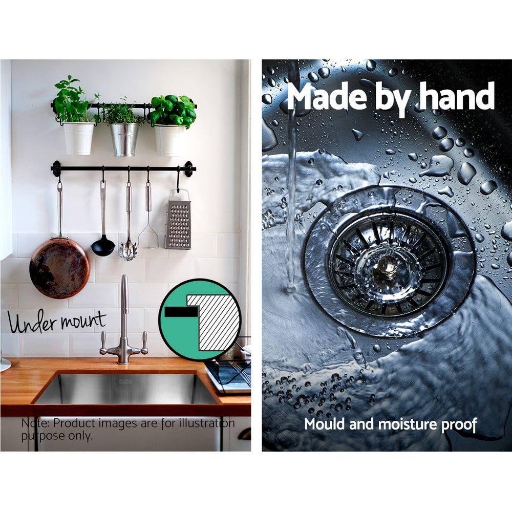 Kitchen Sink 77X45CM Stainless Steel Basin Double Bowl Silver