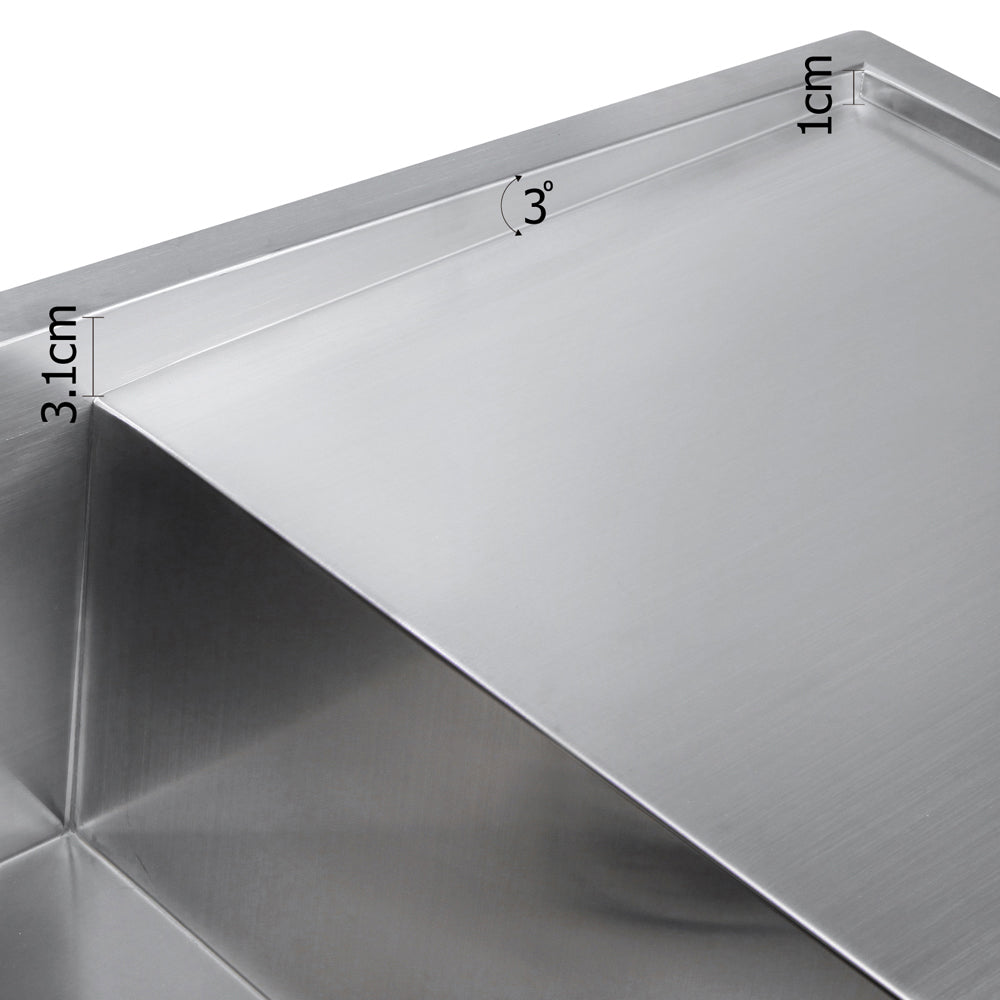 Kitchen Sink 87X45CM Stainless Steel Basin Single Bowl Silver