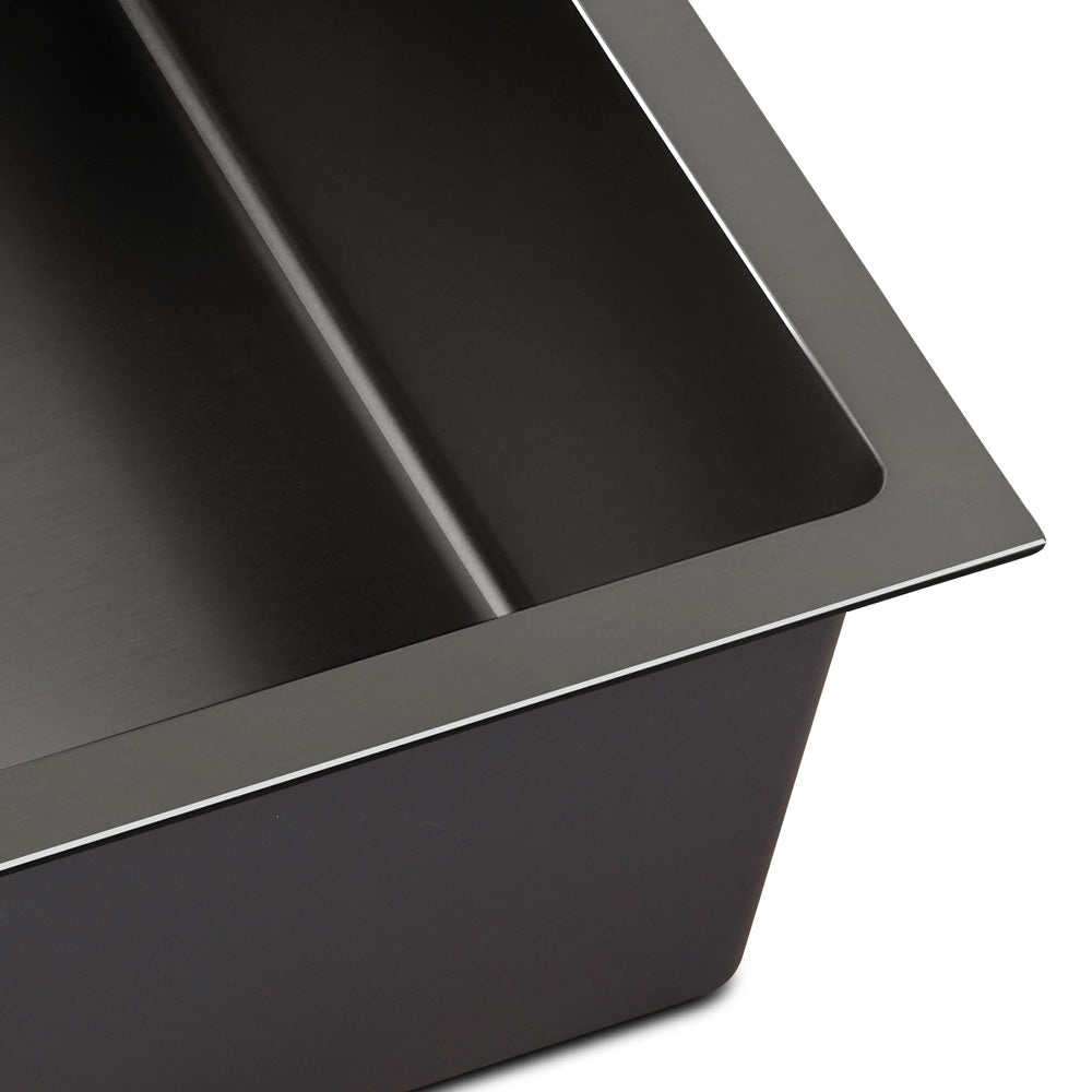 Kitchen Sink 70X45CM Stainless Steel Basin Single Bowl Black