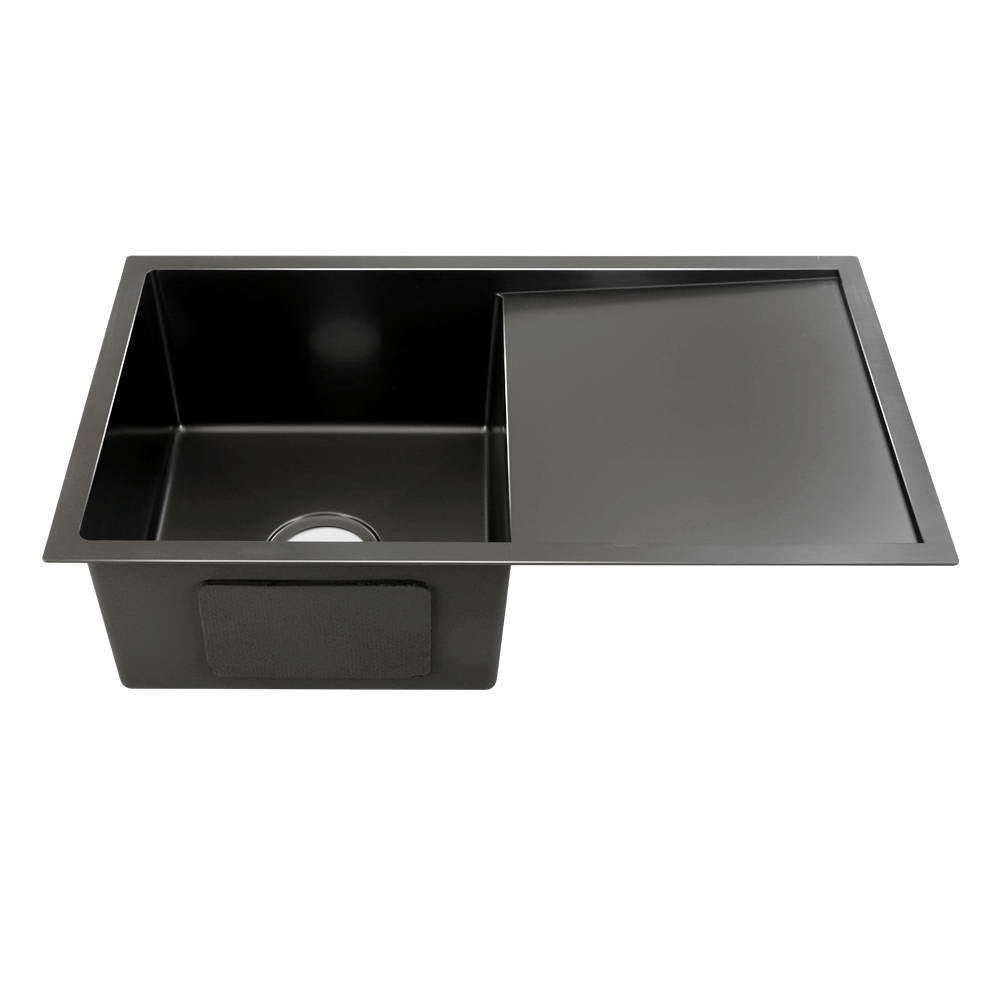 Kitchen Sink 75X45CM Stainless Steel Basin Single Bowl Black