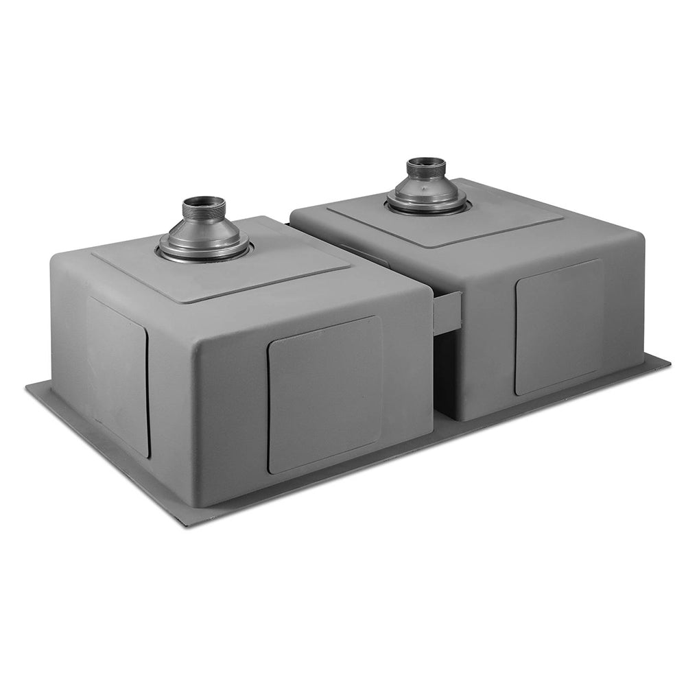 Kitchen Sink 77X45CM Stainless Steel Basin Double Bowl Black