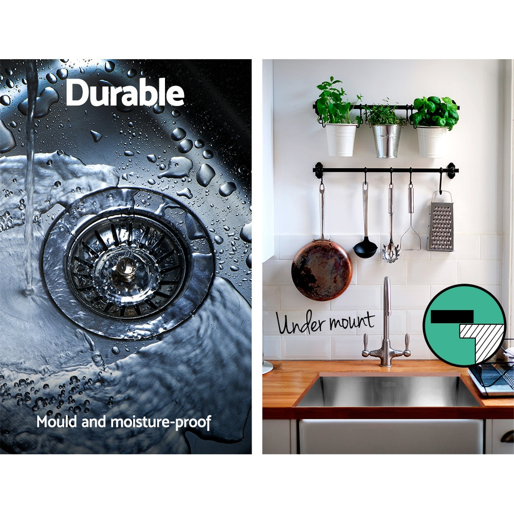 Kitchen Sink 36X36CM Stainless Steel Nano Basin Single Bowl Silver