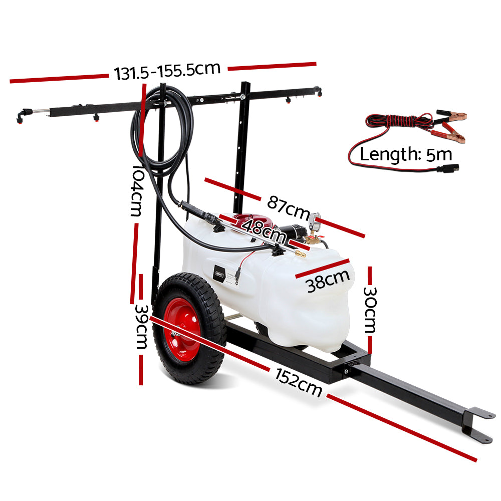 Weed Sprayer 60L Trailer 1.5M Boom Garden Spray