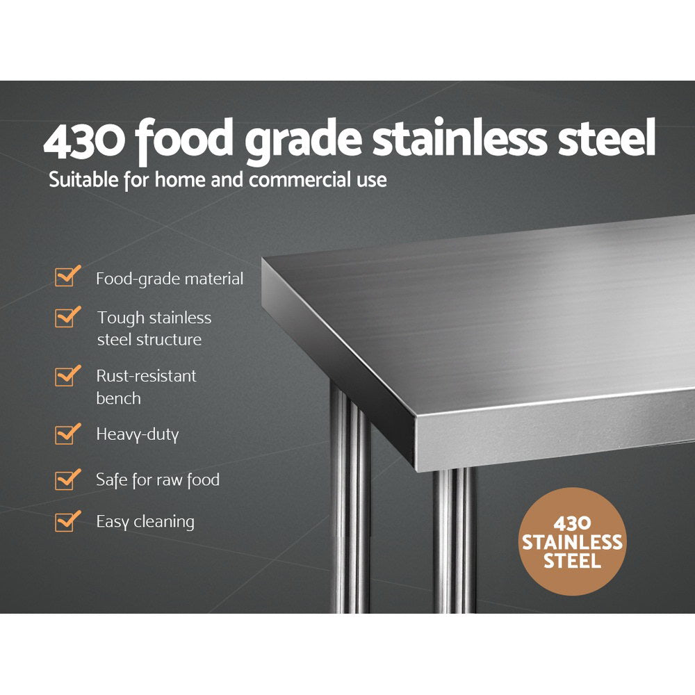 610x610mm Stainless Steel Kitchen Bench 430