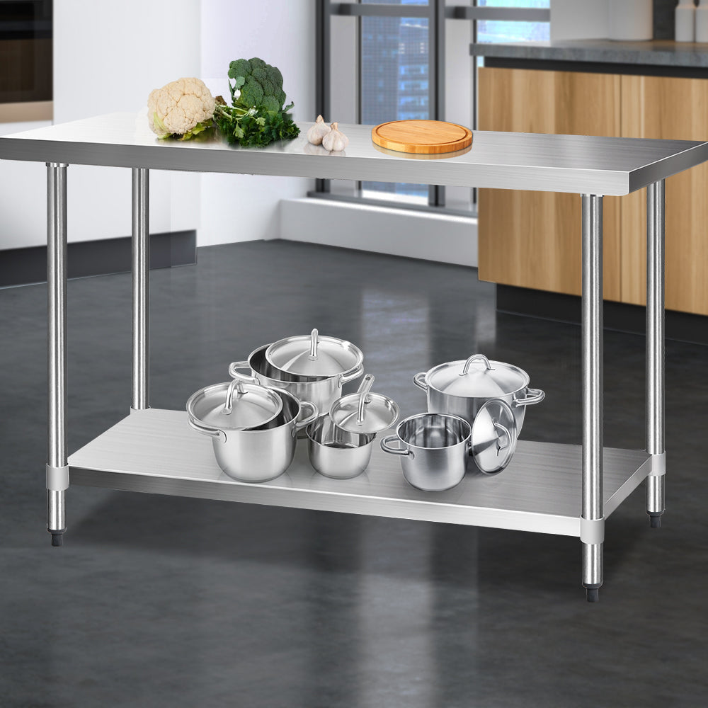 1524x610mm Stainless Steel Kitchen Bench 430