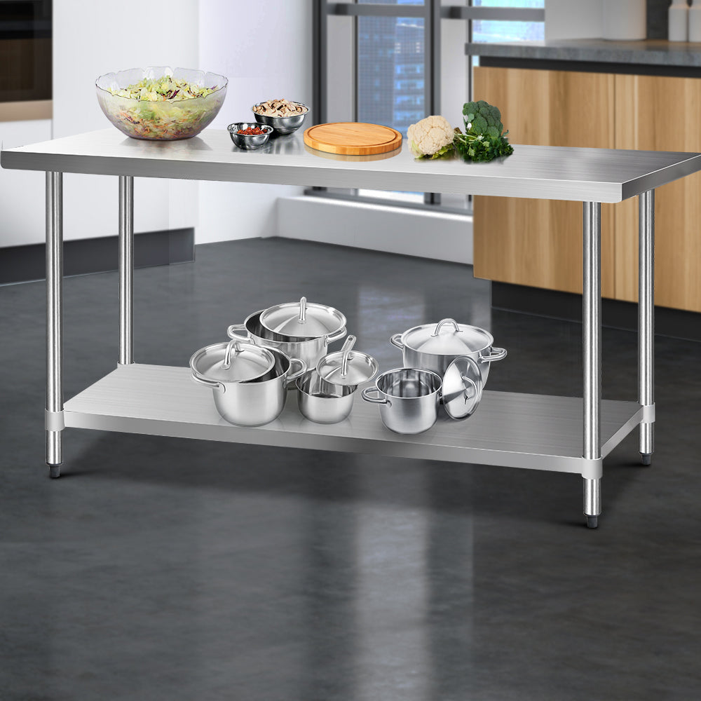 1829x760mm Stainless Steel Kitchen Bench 430