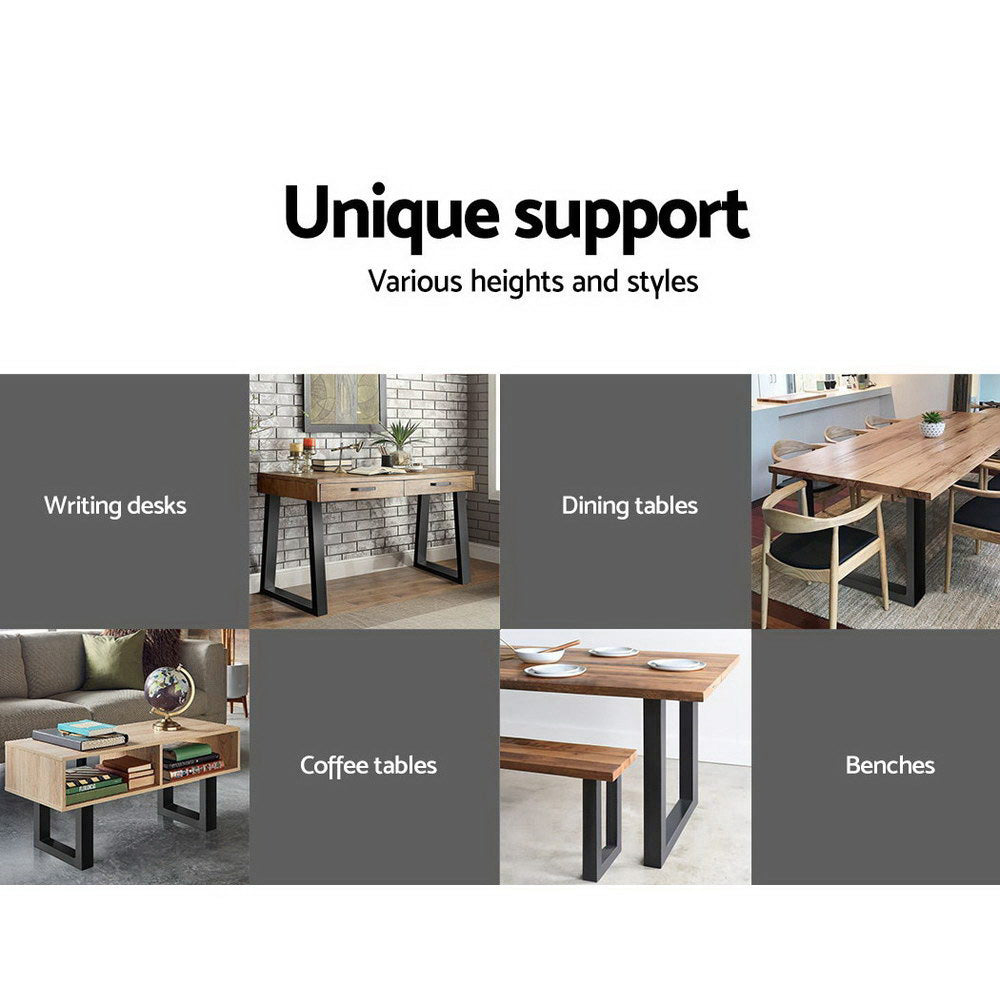 Metal Table Legs DIY Rectangular 71X65CM Set of 2