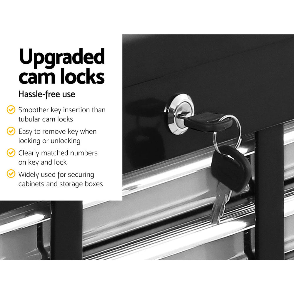 17 Drawer Tool Box Cabinet Chest Trolley Toolbox Garage Storage Box Grey