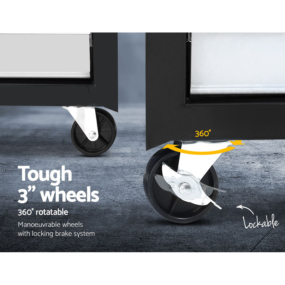 5 Drawer Tool Box Cabinet Chest Trolley Box Garage Storage Toolbox Grey