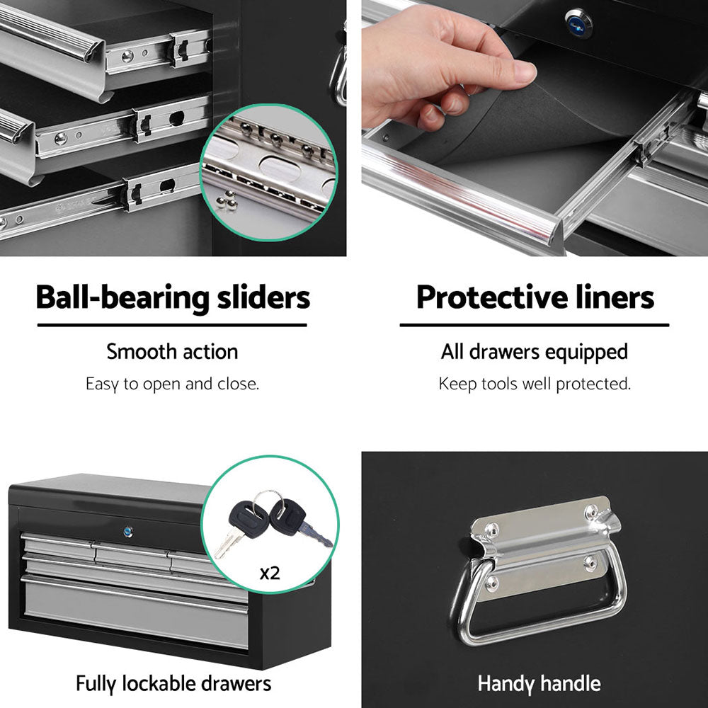 7 Drawer Tool Box Cabinet Chest Trolley Toolbox Garage Storage Grey