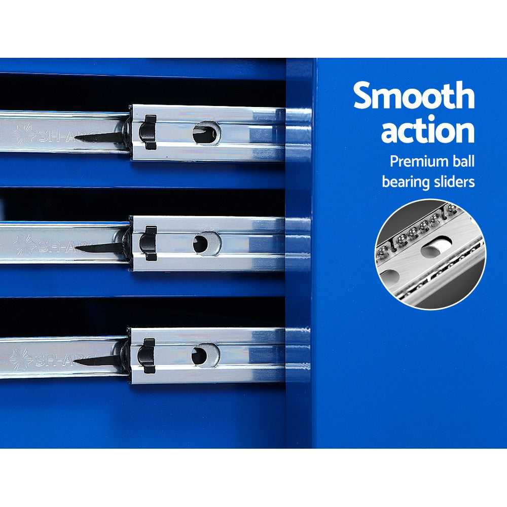 7 Drawer Tool Box Cabinet Chest Trolley Storage Garage Toolbox Blue