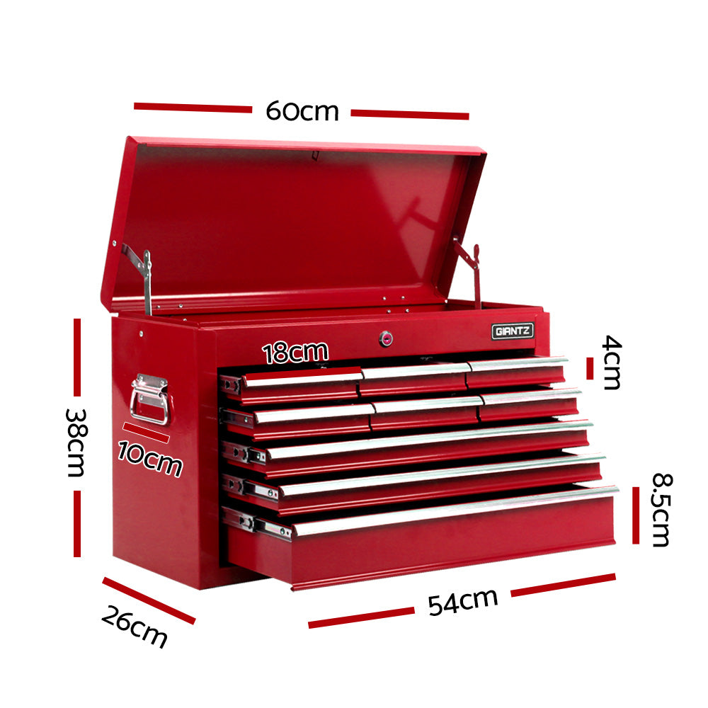 9 Drawer Tool Box Cabinet Chest Toolbox Storage Garage Organiser Red