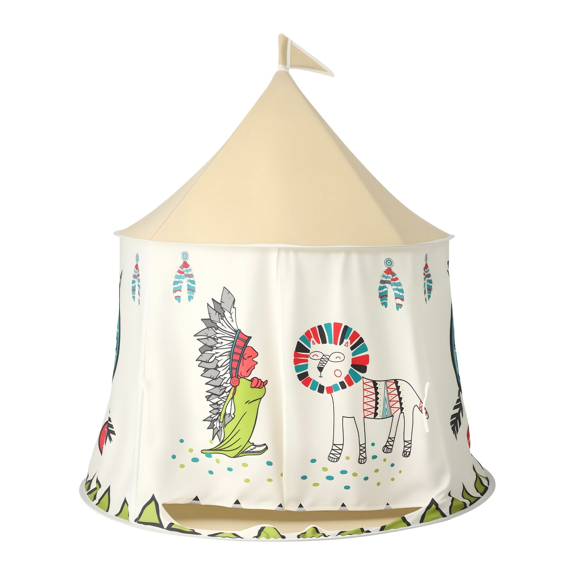 Keezi Kids Play Tent Playhouse Castle with Window Flag Carry Bag 115cmx115cm