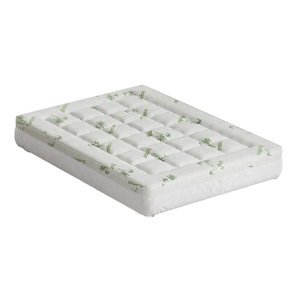 Giselle Bedding Pillowtop Mattress Topper 7.5cm Thick Bamboo Pad for Back Pain Relief Washable Skin-friendly Bed Protector with 45cm Deep Pocket Double