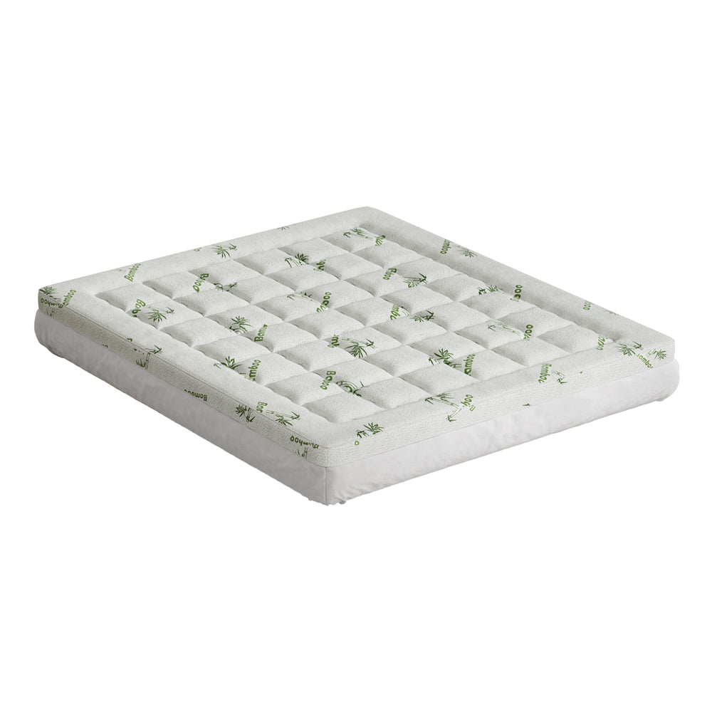 Giselle Bedding Pillowtop Mattress Topper 7.5cm Thick Bamboo Pad for Back Pain Relief Washable Skin-friendly Bed Protector with 45cm Deep Pocket King