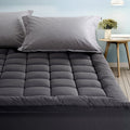 Giselle Bedding Bamboo Charcoal Filling Pillowtop Topper 1000GSM 5cm Thick Pillowtop Pad for Back Pain Relief Washable with 45cm Deep Pocket King Single