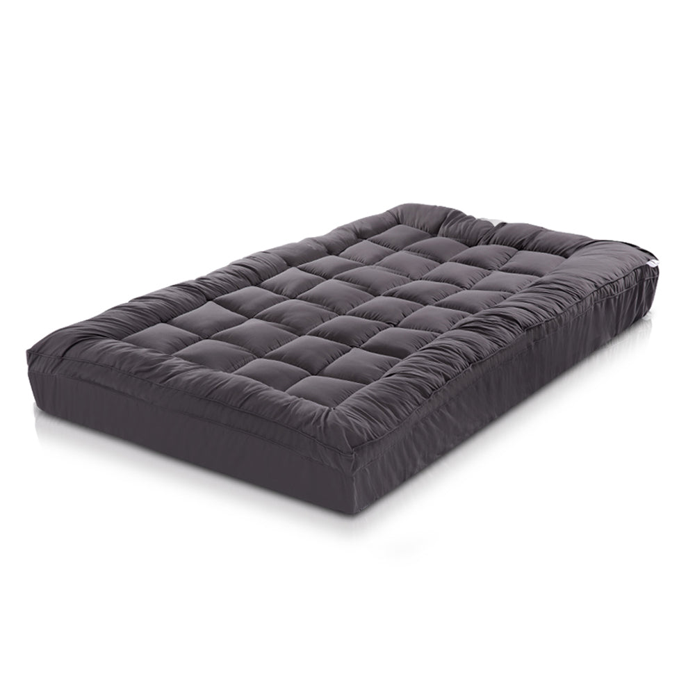 Giselle Bedding Bamboo Charcoal Filling Pillowtop Topper 1000GSM 5cm Thick Pillowtop Pad for Back Pain Relief Washable with 45cm Deep Pocket Single