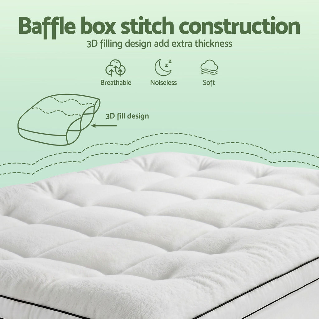 Giselle Bedding Double Mattress Topper 5cm Coral Fleece