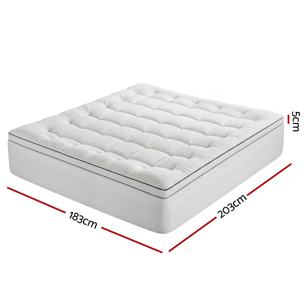 Giselle Bedding King Mattress Topper 5cm Coral Fleece