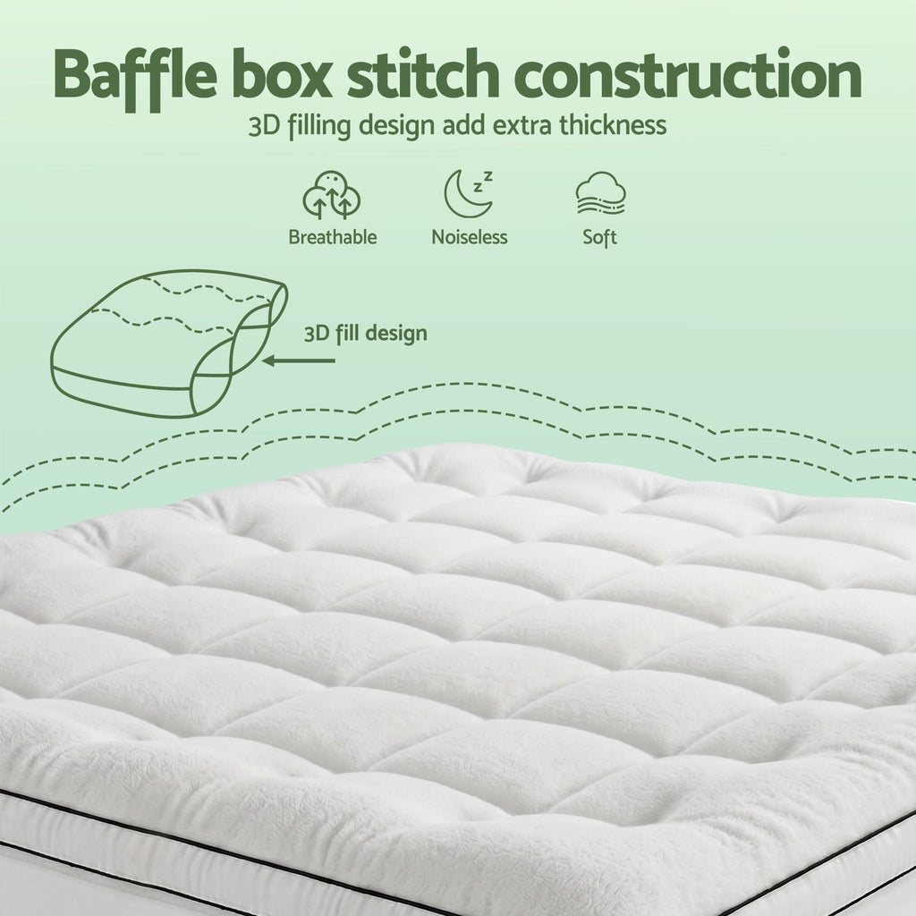 Giselle Bedding King Mattress Topper 5cm Coral Fleece