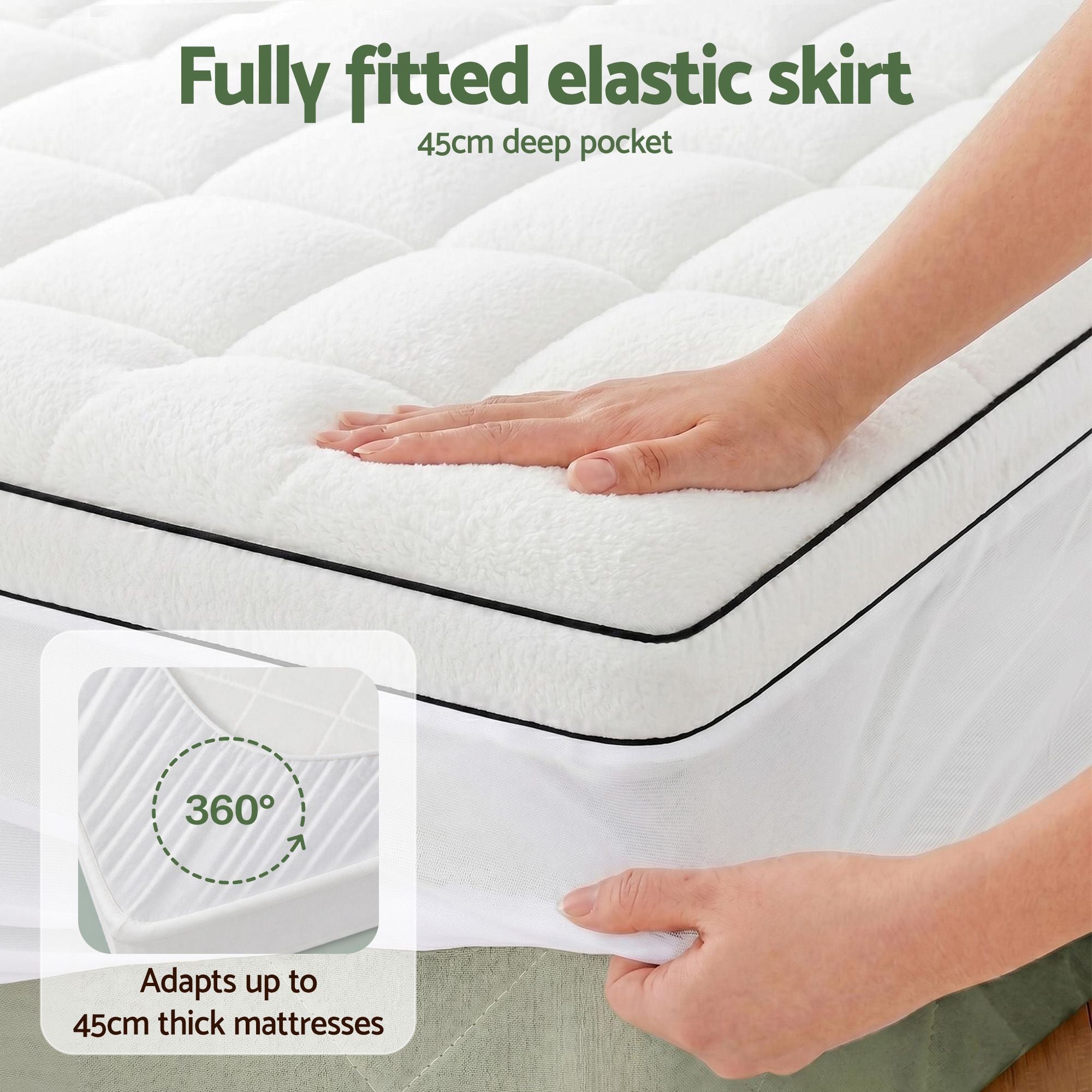 Giselle Bedding King Single Mattress Topper 5cm Coral Fleece
