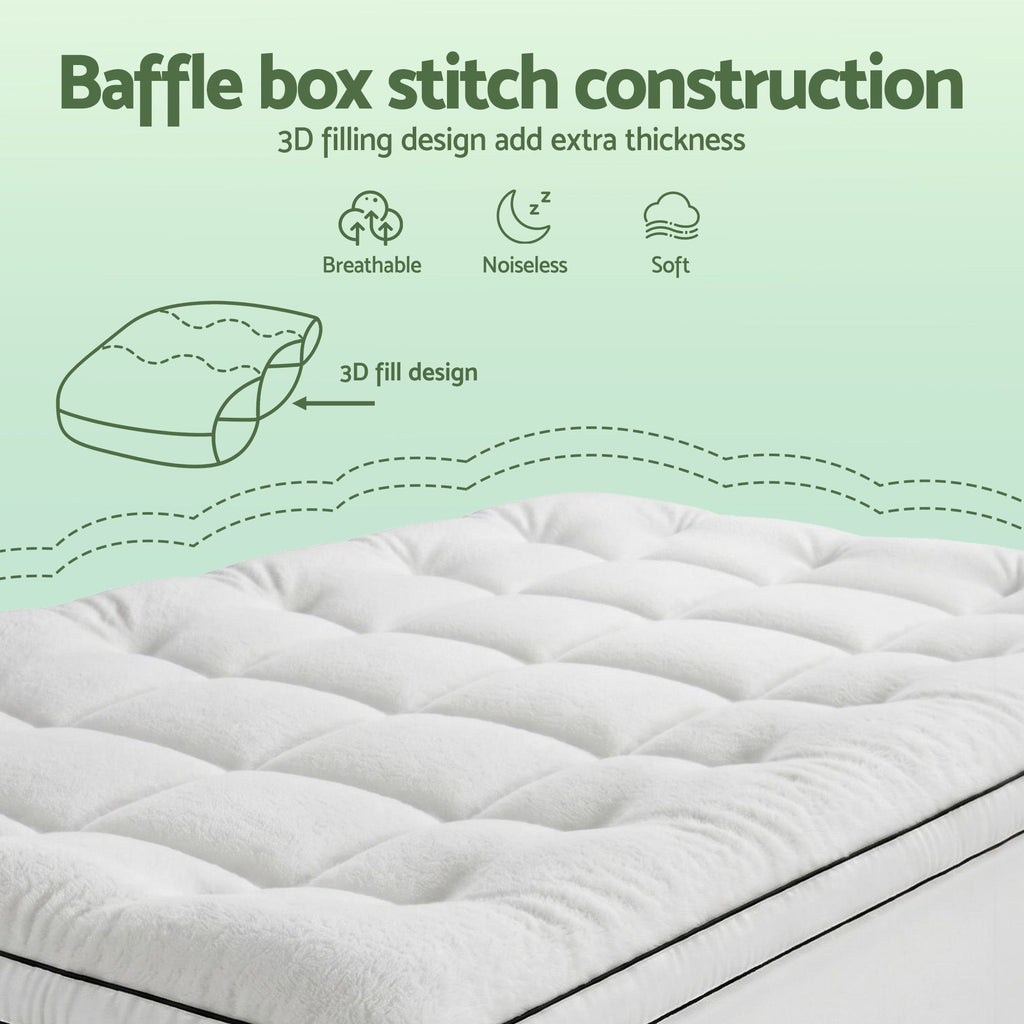 Giselle Bedding King Single Mattress Topper 5cm Coral Fleece