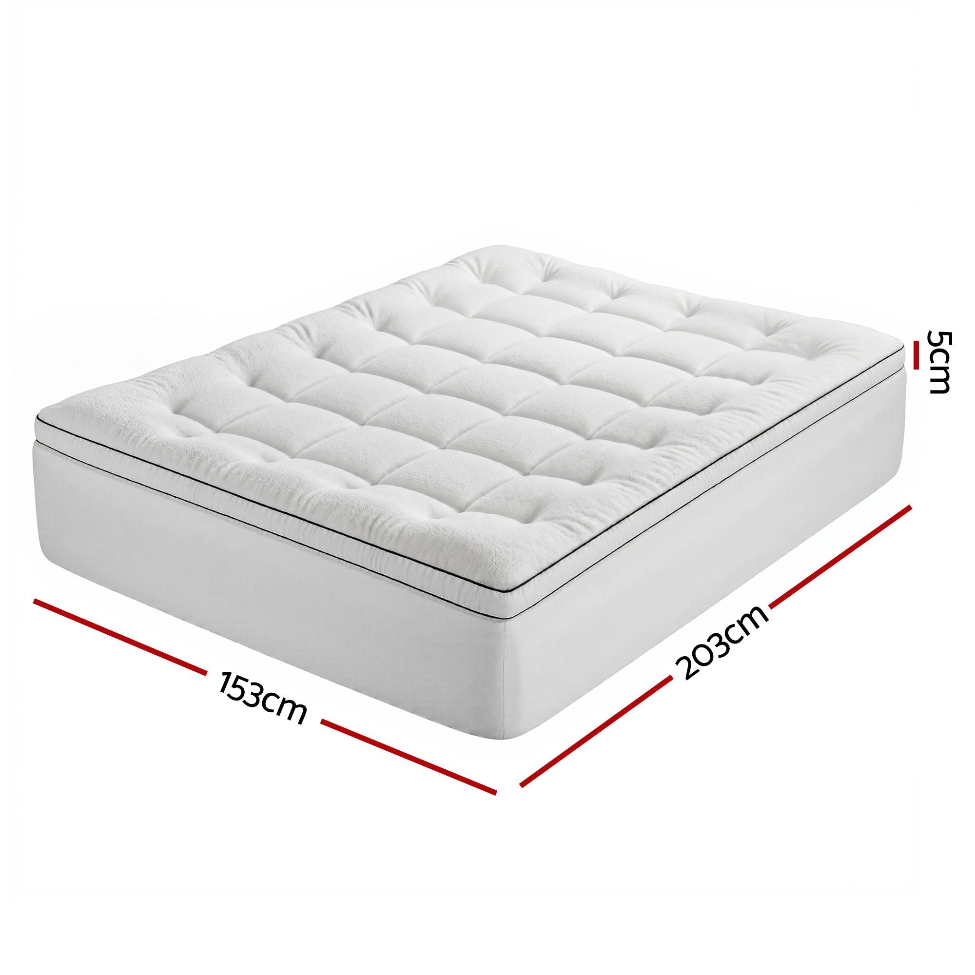 Giselle Bedding Queen Mattress Topper 5cm Coral Fleece