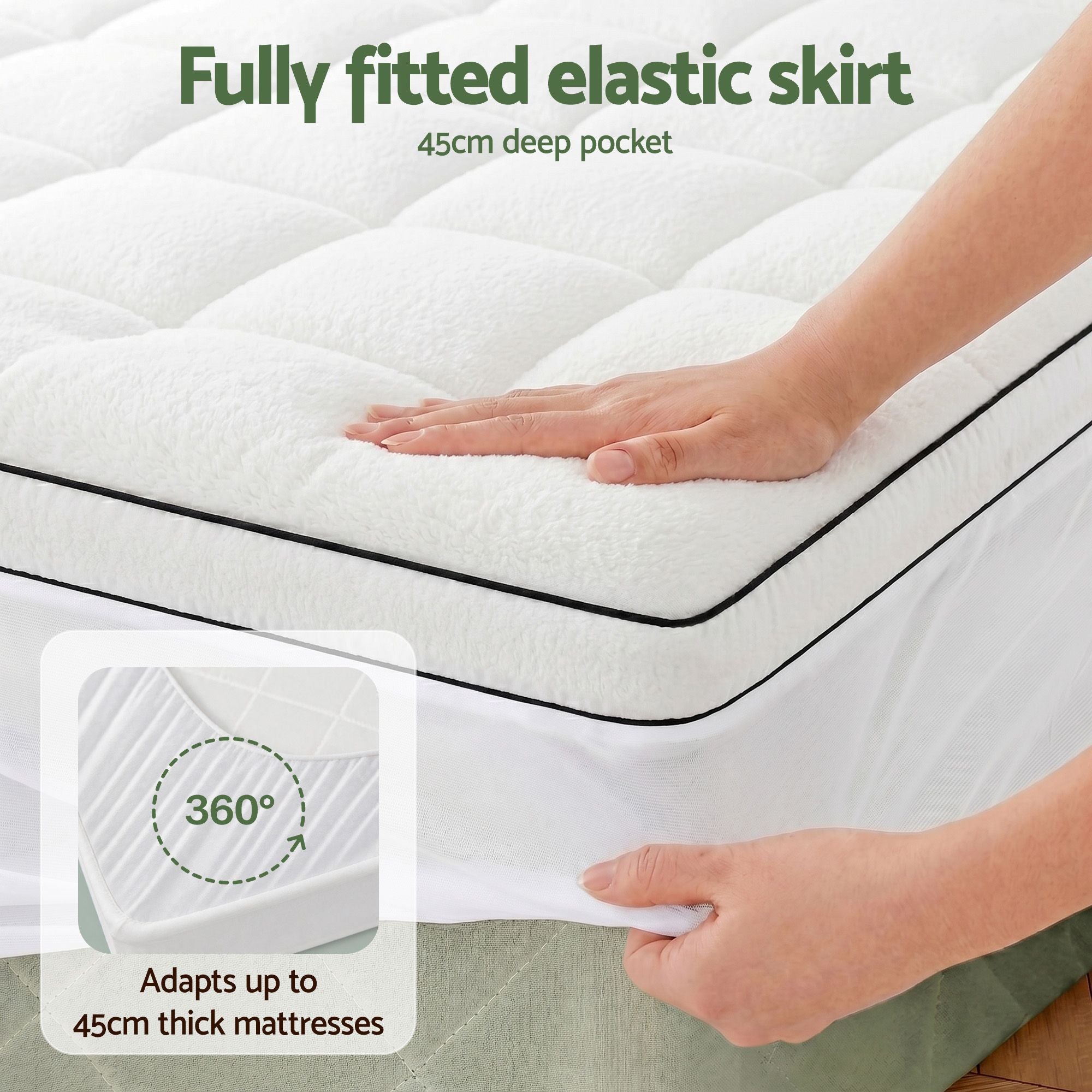 Giselle Bedding Queen Mattress Topper 5cm Coral Fleece