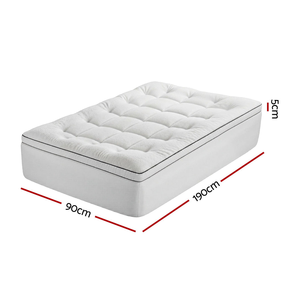 Giselle Bedding Single Mattress Topper 5cm Coral Fleece