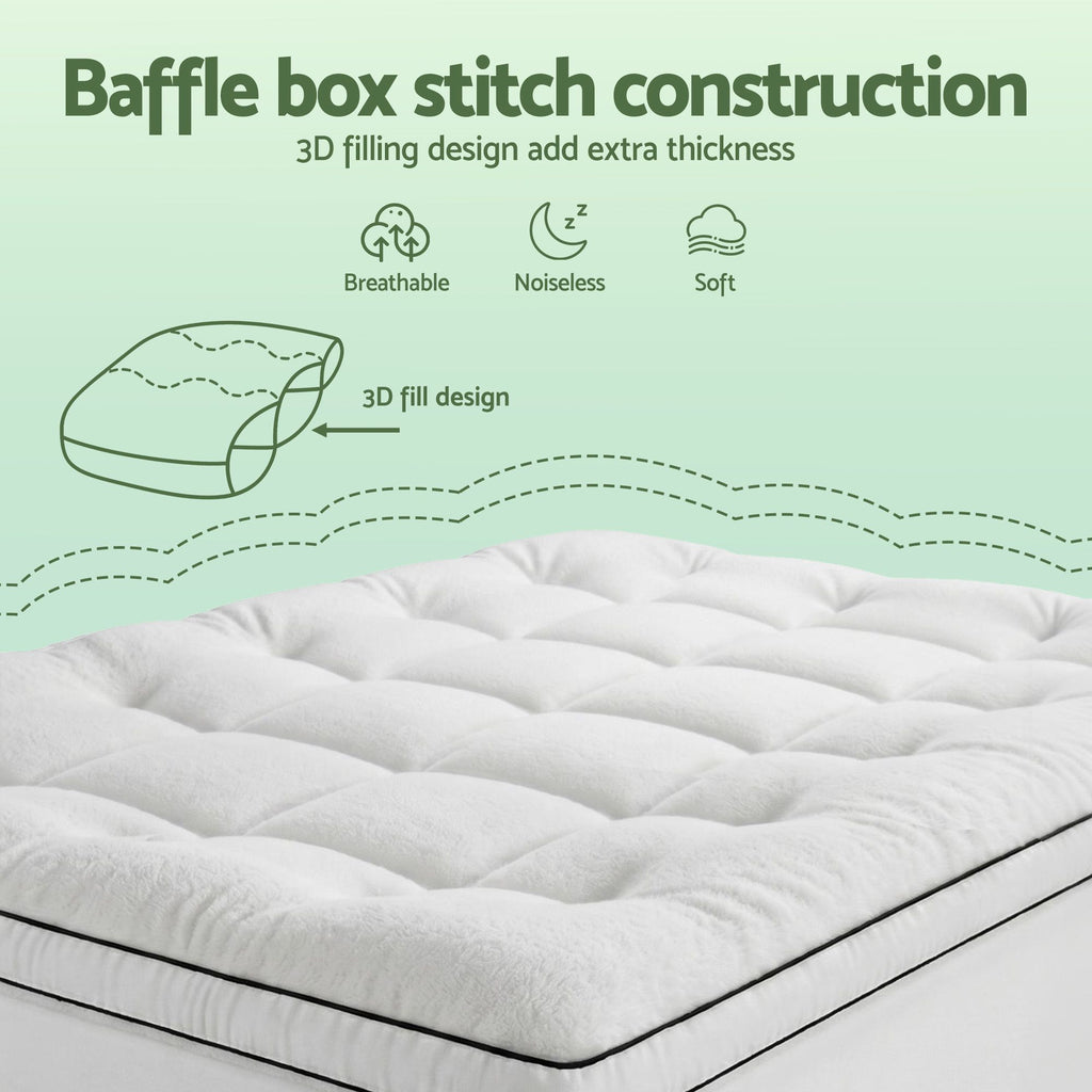 Giselle Bedding Single Mattress Topper 5cm Coral Fleece