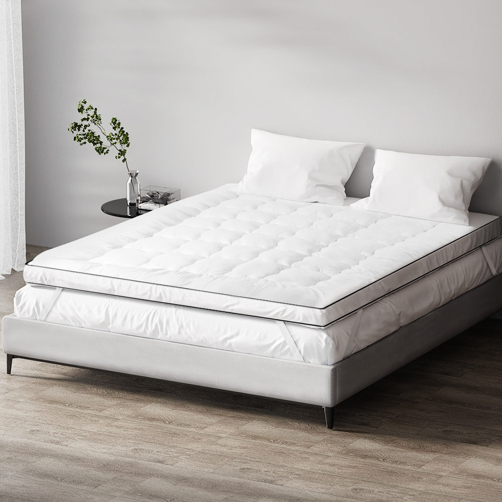 Giselle Bedding Pillowtop Mattress Topper 5cm Thick Mattress Pad for Back Pain Relief & Old Beds Machine Washable 500GSM Breathable Protector Double